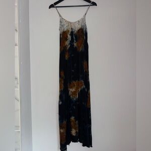 NATION LTD XS Tie-Dye Slip Maxi Dress